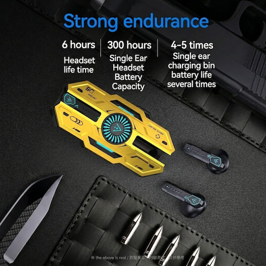 CYXG X37 Earbud Bluetooth Handsfree Ακουστικά με Θήκη Φόρτισης Κίτρινα