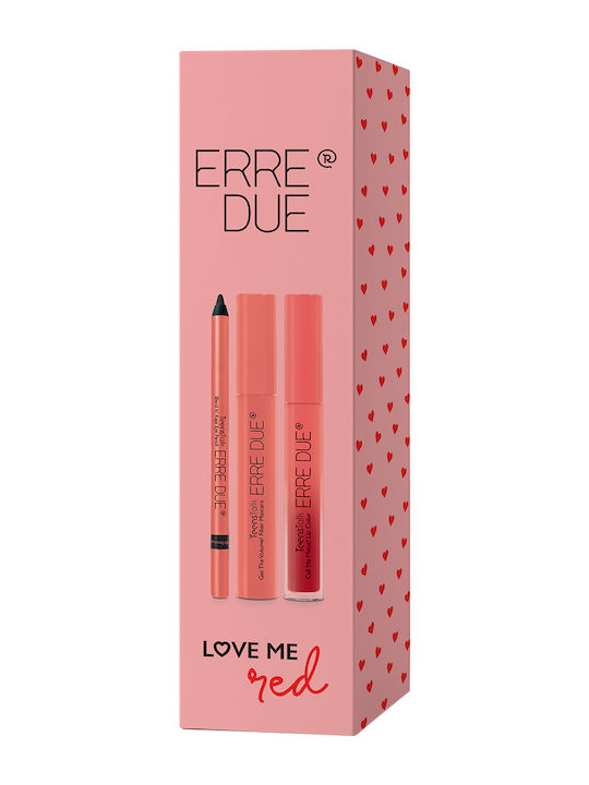 Erre Due Love Me Red Σετ Μακιγιάζ για Μάτια & Χείλη 3τμχ