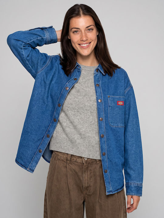 Jachetă de damă din denim Albastră