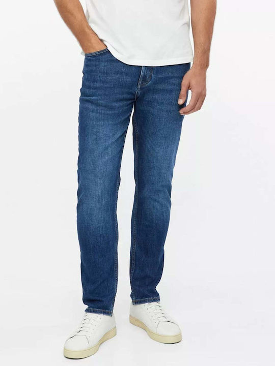 Mauro Ανδρικό Παντελόνι Τζιν Regular Tapered Fit Dark Blue