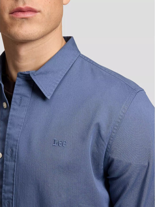 Long Sleeve Denim Shirt in Regular Fit Blue