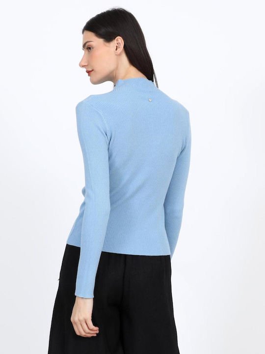 Women's Turtleneck Sweater Light Blue