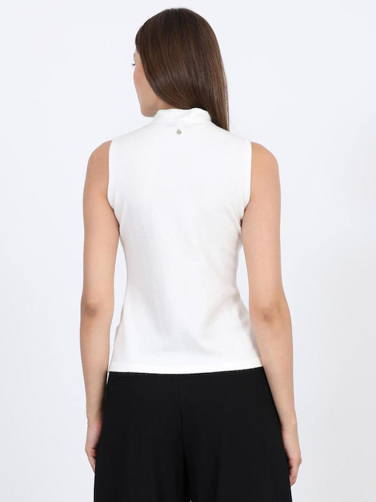 Women's Sleeveless White Blouse