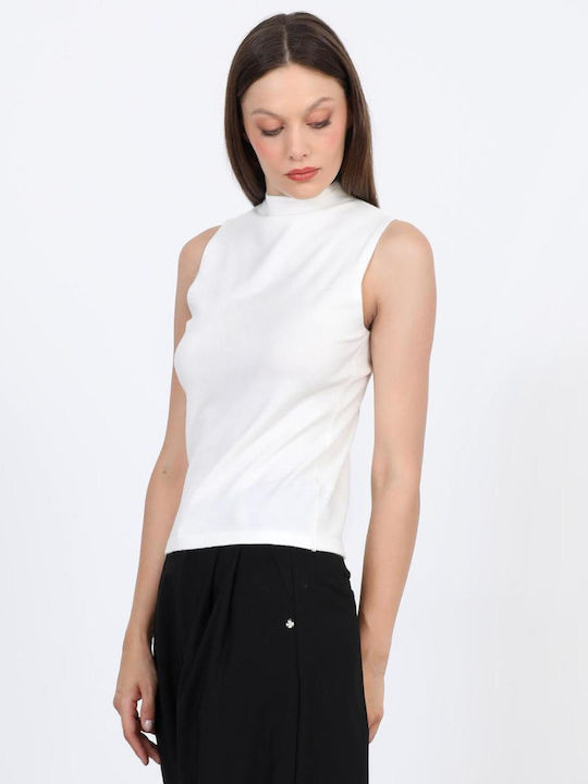 Women's Sleeveless White Blouse
