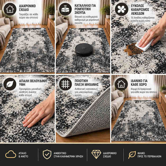 Diva Hl289a Wohnzimmer Teppich Rechteckig Grau Anthrazit 240x300cm