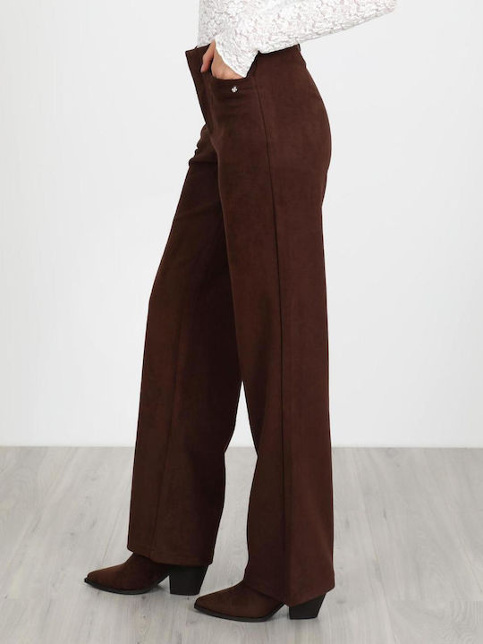 Women's Fabric Trousers Brown