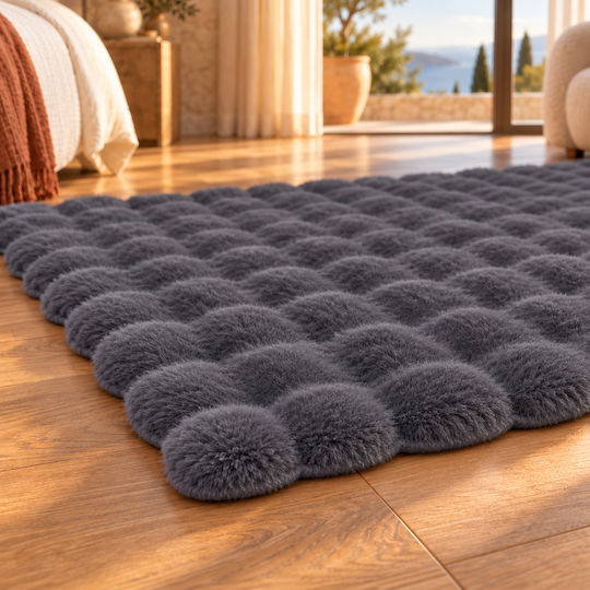 My Home Luxury Bubble 60x150cm Non-slip Furry Dark Grey