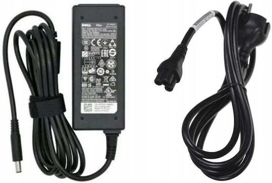 Dell Лаптоп Зарядно Устройство 45W 19.5V със Свалящ Се Кабел За Захранване и със Комплект Върхове