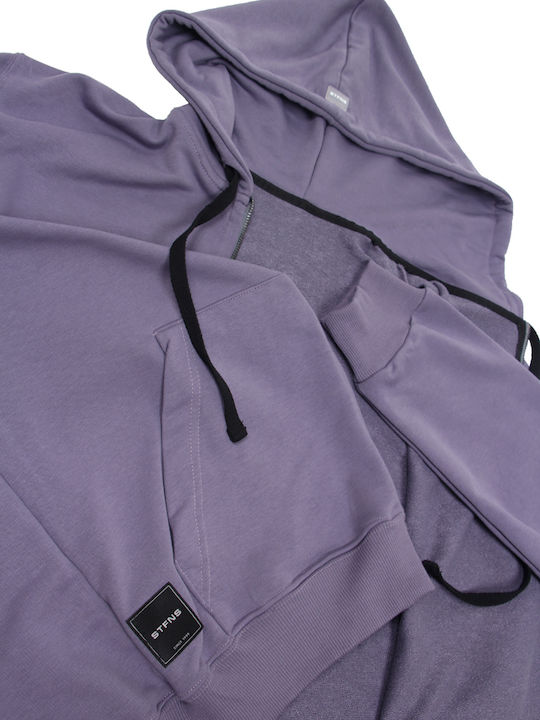 Herren Sweatshirt mit Lila Kapuze
