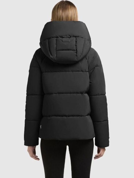 Short Women's Jacket for Winter Black