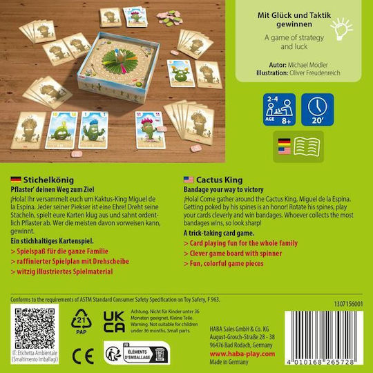Επιτραπέζιο Παιχνίδι Cactus King για 2-4 Παίκτες 8+ Ετών (EN) Haba