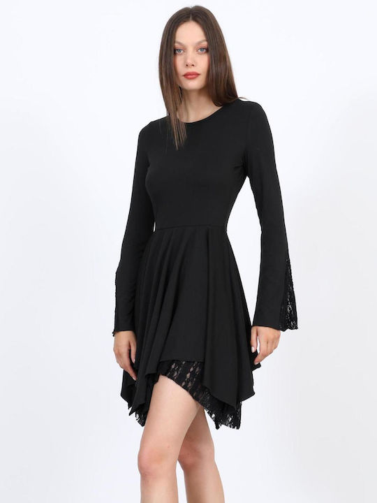 Rochie de vară Mini de Seară cu Dantelă Neagră