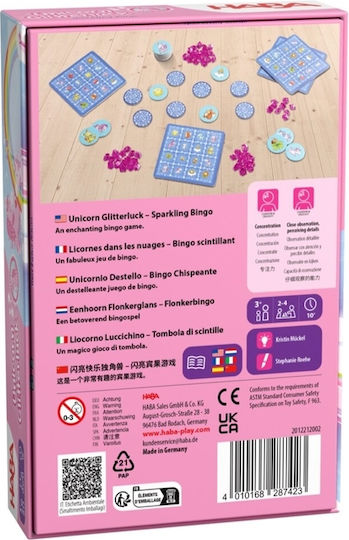 Επιτραπέζιο Παιχνίδι Unicorn Glitterluck – Sparkling Bingo για 2-4 Παίκτες 3+ Ετών (EN) Haba