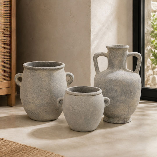 Artekko Decorative Concrete Vase Raw Grey Φ26.5xH42.5cm
