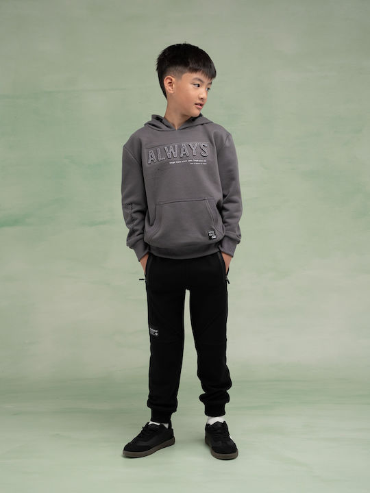 Kids Sweatpants Set Grey-Black