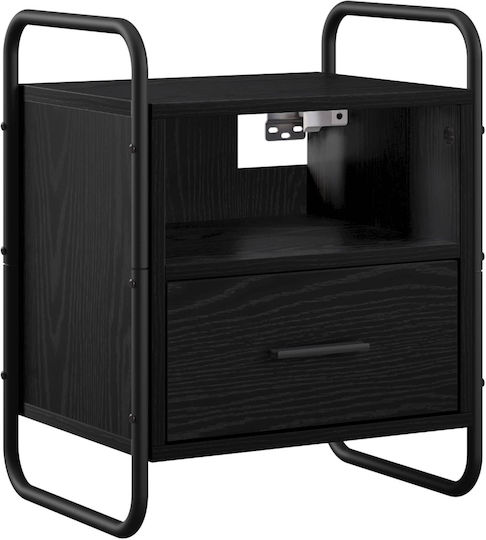 Wooden Black Bedside Tables 2 Pieces 40x30x50cm