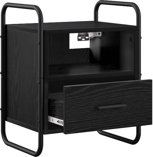 Wooden Black Bedside Tables 2 Pieces 40x30x50cm