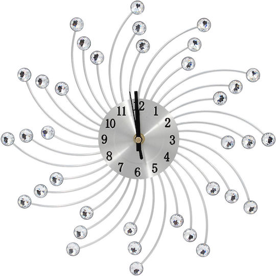 Keskor Metallische Wanduhr Silber Ø33cm