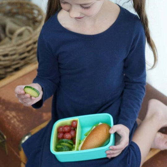 Melii Lunch Box Plastic Green With Compartments 1.25lt