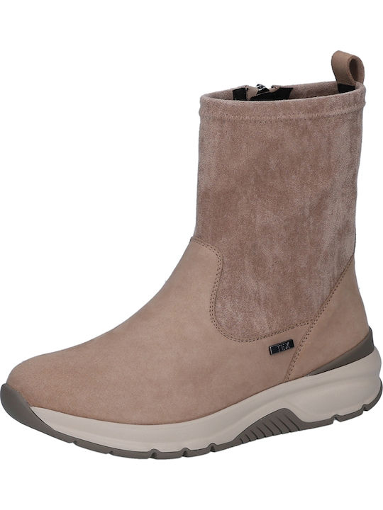 Leather Women's Ankle Boots Tabac Brown