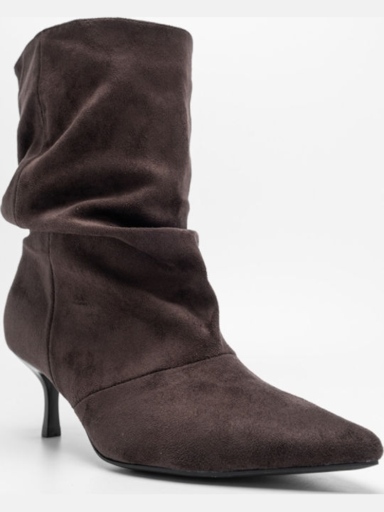 Wildleder Damen Stiefeletten Braun