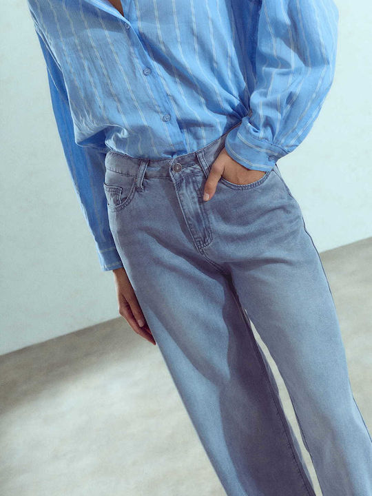 Celestino Damen Jeans Wide Bein Loose Passform Hellblau