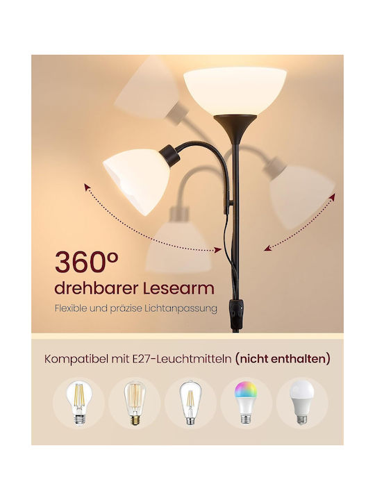 Vasagle LED Φωτιστικό Δαπέδου Υ176xΜ38.5εκ. Μαύρο