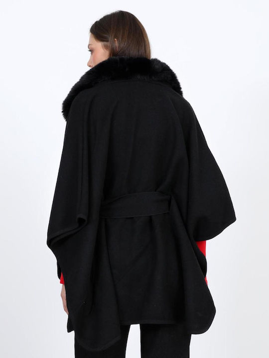 Women's Black Poncho