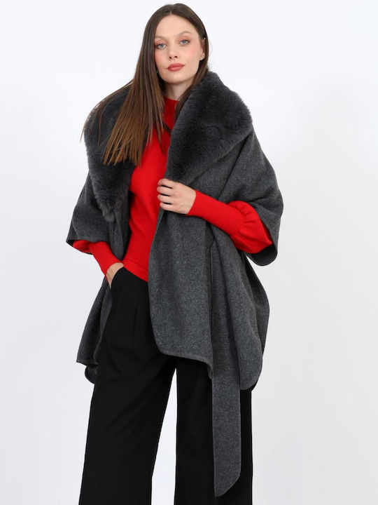 Women's Grey Poncho