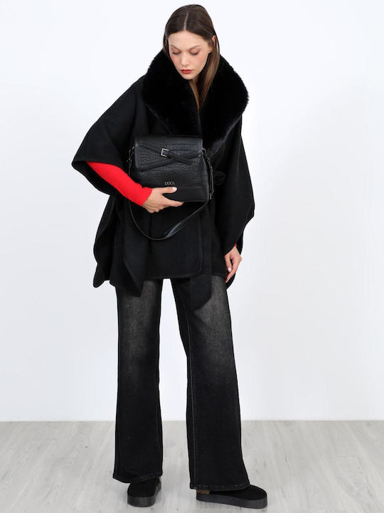 Women's Black Poncho