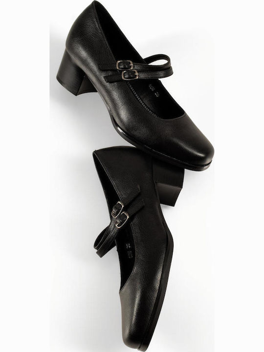 Pumps mit Riemen Schwarze
