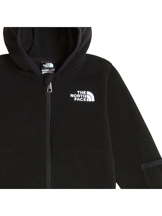 Fleece Kids Hooded Sweatshirt Cardigan Black Glacier