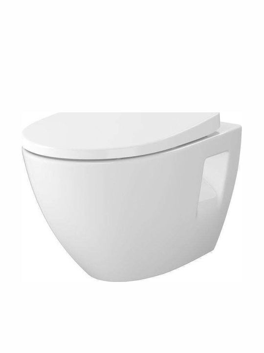 Cersanit Moduo Wall-Mounted Toilet with Slim Duroplast Soft Close Cover White 5901771091608