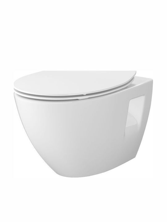 Toaletă Montată Pe Perete Cu Capac Slim Duroplast Albă 5901771091400