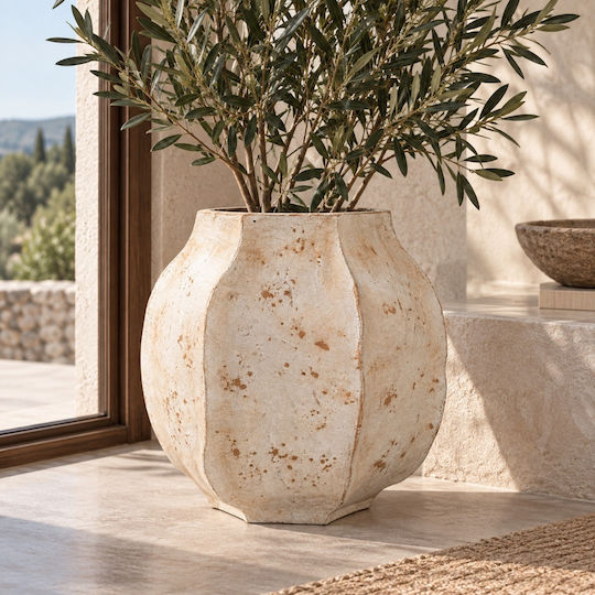 Artekko Plant Pot Concrete Beige 40x40x40.5cm