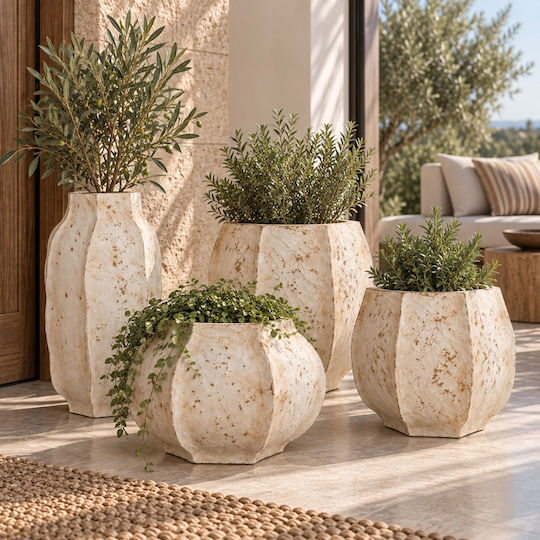 Artekko Κασπώ Τσιμεντένιο Μπεζ 41.5x41.5x30.5εκ.