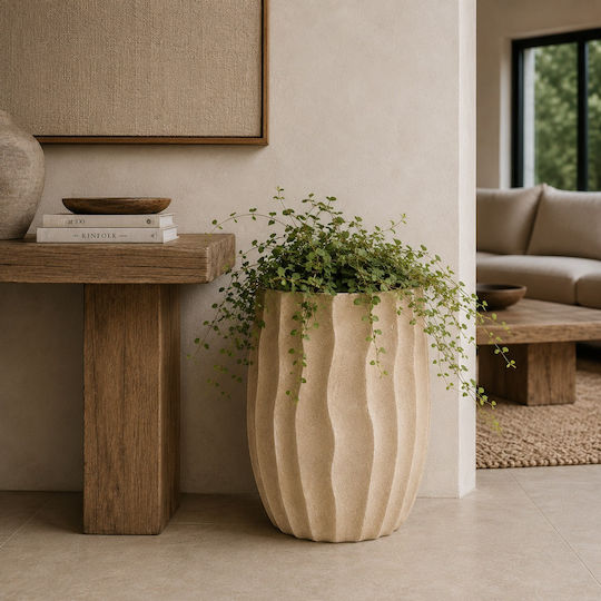 Artekko Concrete Plant Pot Beige 29x29x41.5cm