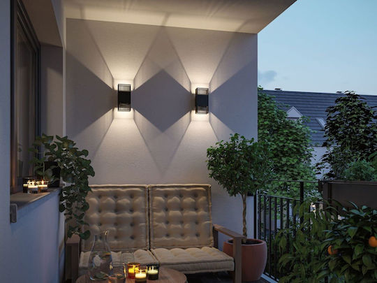 Paulmann Wall-Mounted Outdoor Lighting with Shade LED IP44 3.7W with Warm White Light Double Beam 25x12x10.4cm