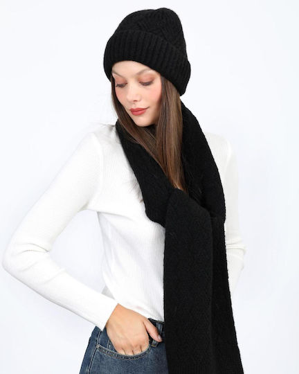Beanie Unisex Strickmütze in Schwarz
