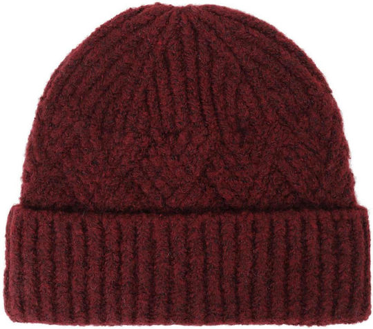 Unisex Beanie Strickmütze in Burgundischer Farbe