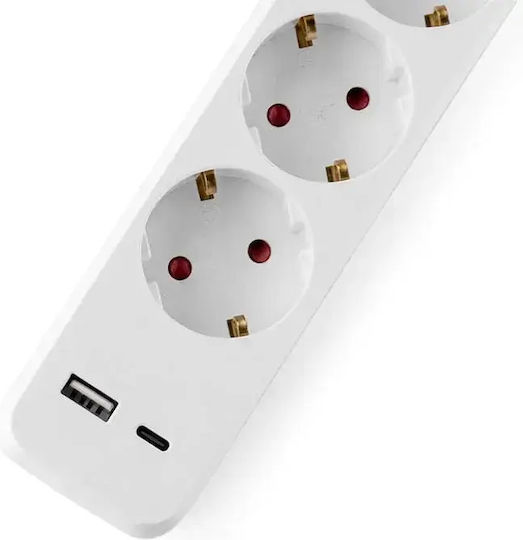Muhler Steckdosenleiste mit 4 USB-A und Schalter