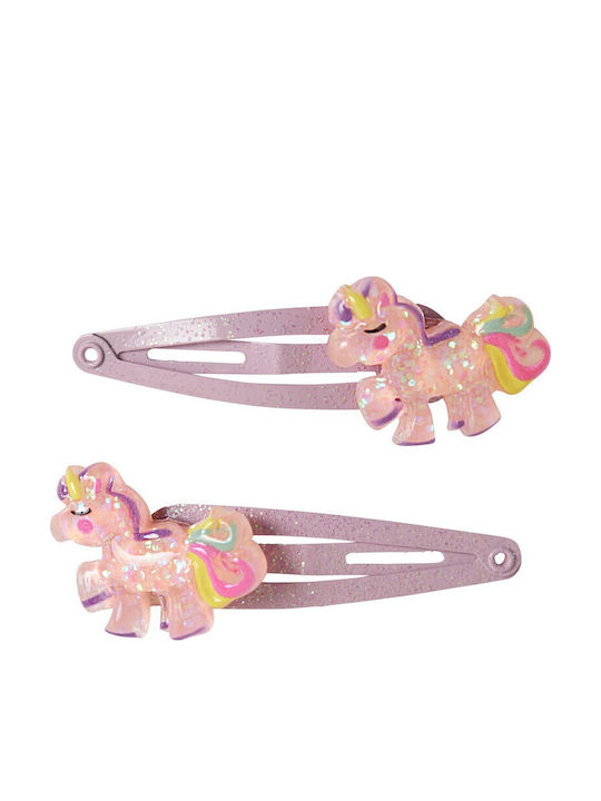 Name It Nmflunicorn Set 2 Clame De Păr Pentru Copii Cu Clemă Unicorn În Culoare Violet