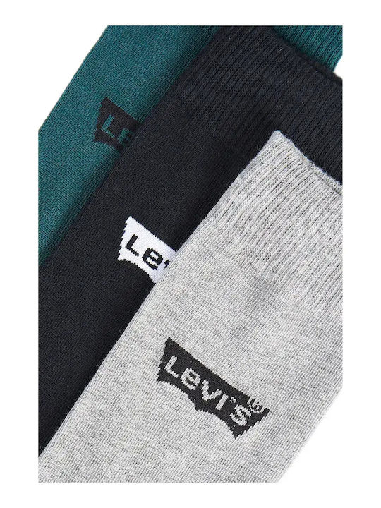 Levi's Ανδρικές Κάλτσες Regular Cut Batwing Logo 3 Ζεύγη Green Combo