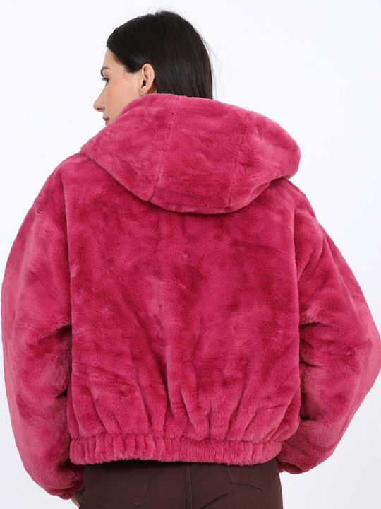 Kurze Damenpelz Rosa