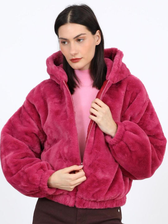 Kurze Damenpelz Rosa