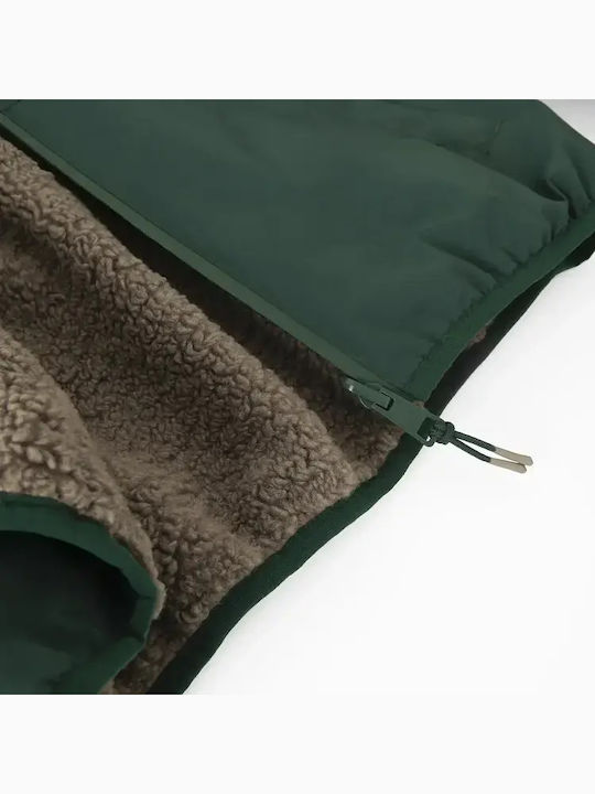 Kids Casual Short Windproof Double Sided Hooded Jacket Green