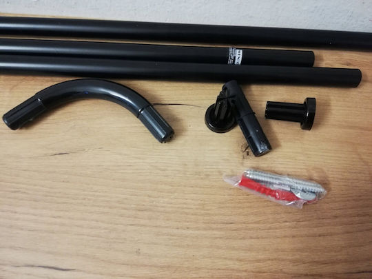 Wenko Wenko Duschvorhangstangen Ecke aus Aluminium Schwarze Länge 20mm 80cm