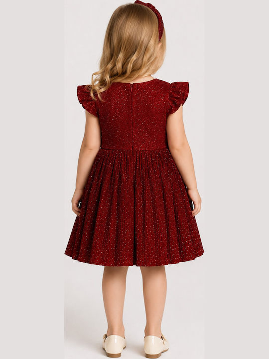 Trax Kinderkleid Kurzärmelig Set aus 2 mit Zubehör Weinrot Trax Kinderkleid Kurzärmelig Set aus 2 mit Zubehör Weinrot