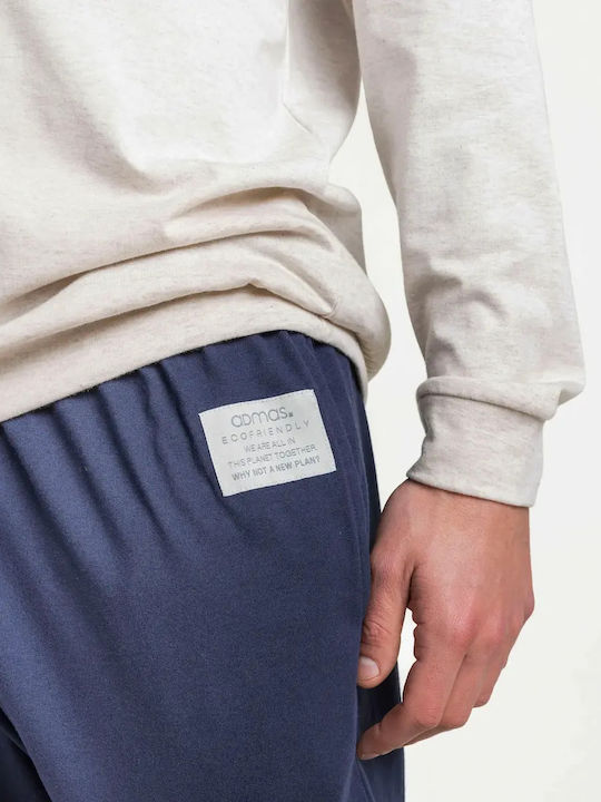 Admas Winter Herrenpyjama Beige