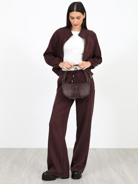 Damen Strickjacke mit Reissverschluss Braune
